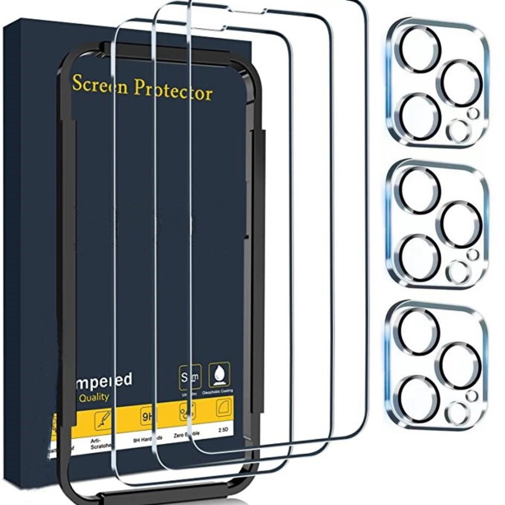 3 Pack Screen Protector With Camera Lens iPhone 14 Pro.